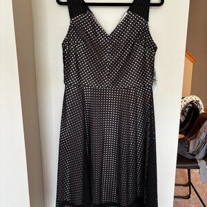 Maggy London Black With Light Pink Underlay Tank Top Dress – Size 14
